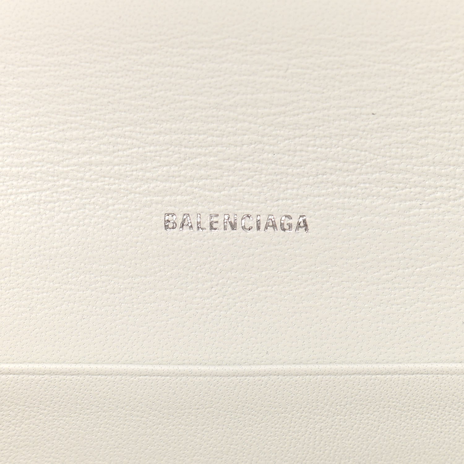 Balenciaga Grained Calfskin Logo Cash Phone Holder Wallet On Chain White Fluo Pink 6 of 9