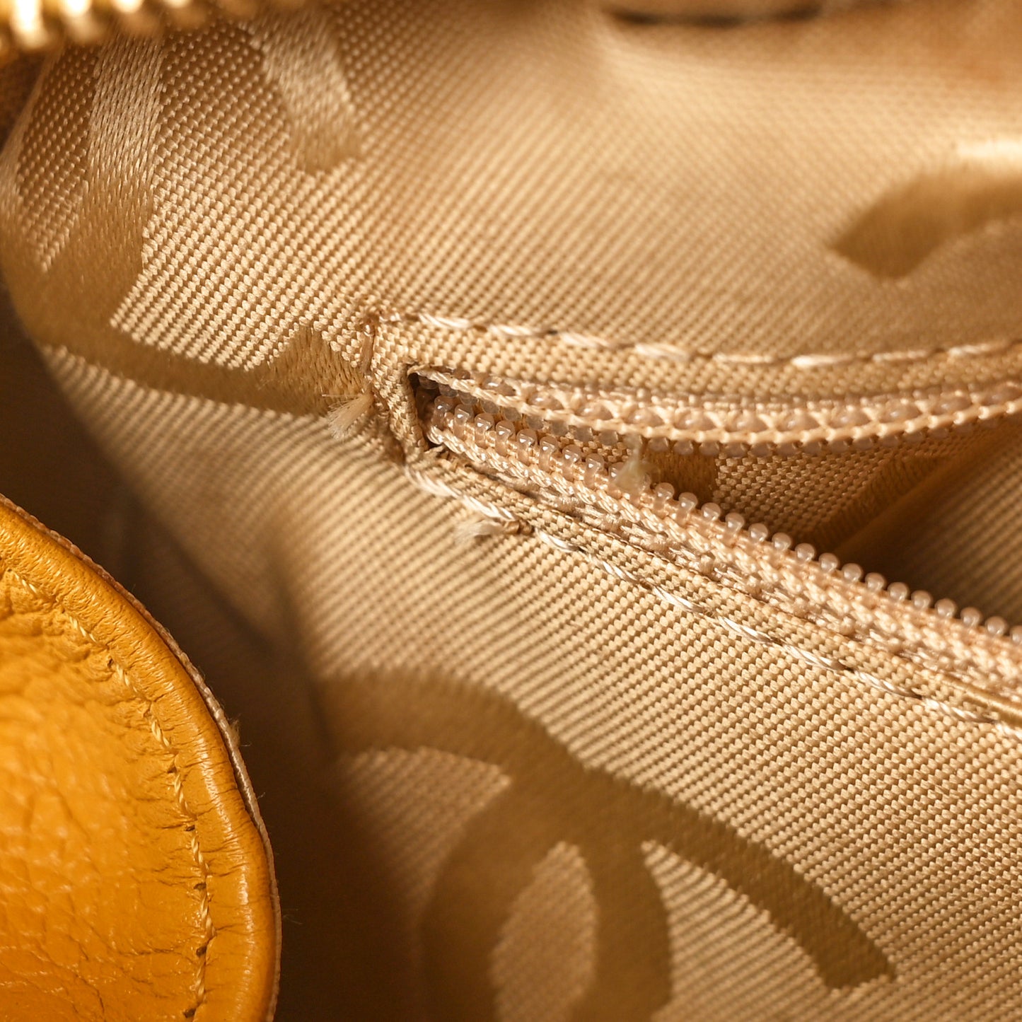 Calfskin Contrast Stitch Surpique Bowler Yellow