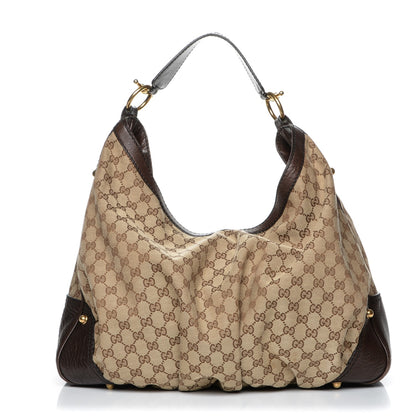 Gucci Monogram Large Jockey Hobo Dark Brown 1 of 14