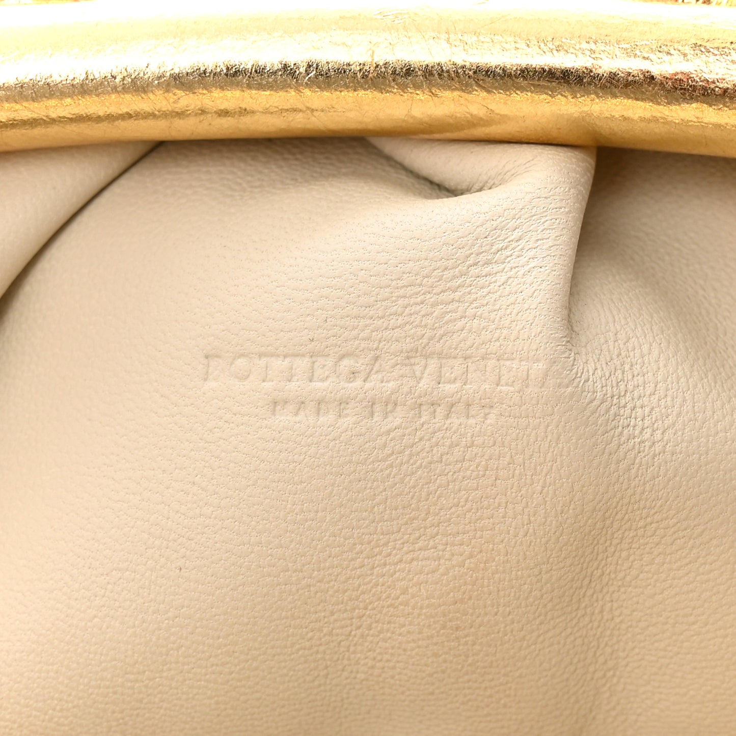 Metallic Crushed Calfskin The Mini Pouch Gold