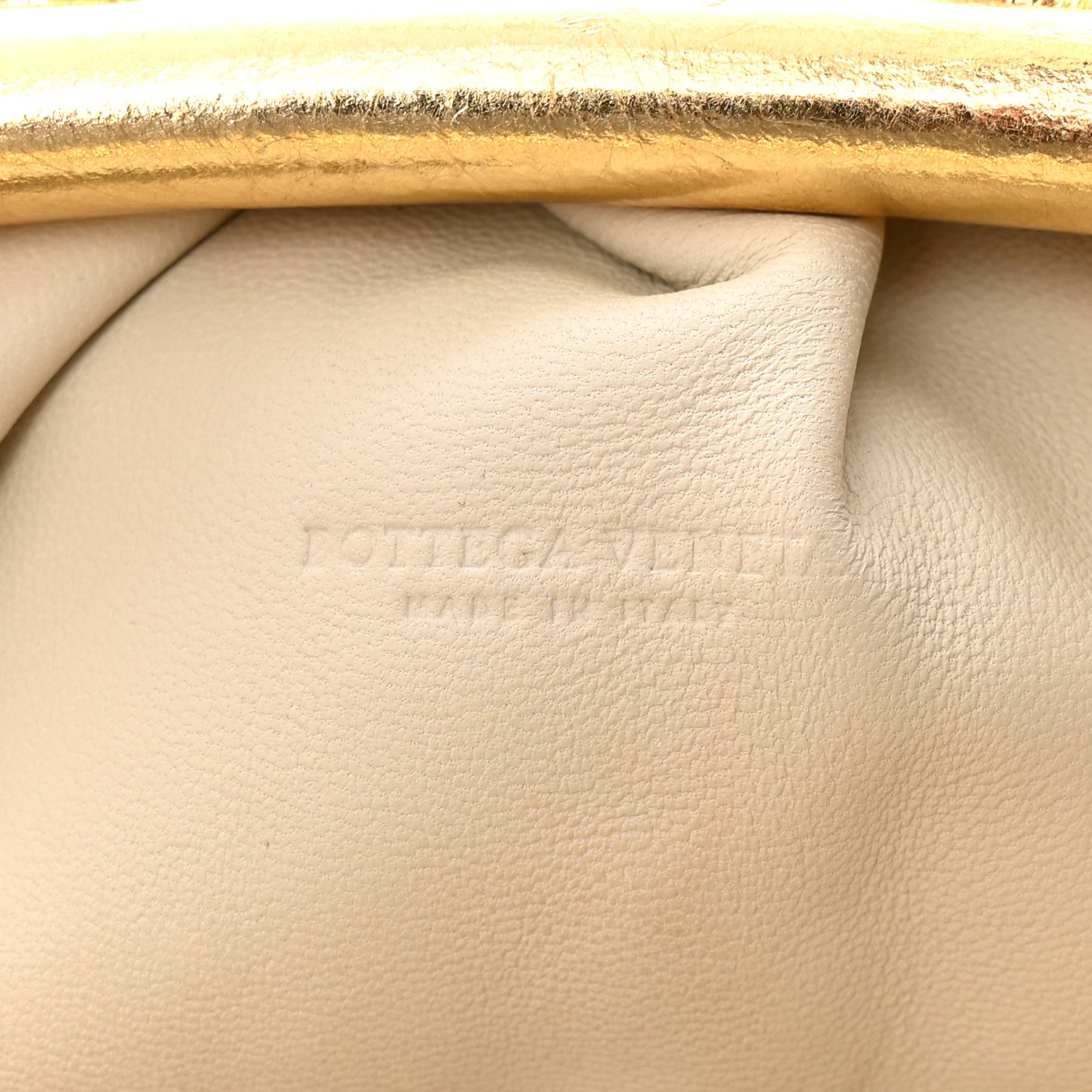 Bottega Veneta Metallic Crushed Calfskin The Mini Pouch Gold 6 of 12