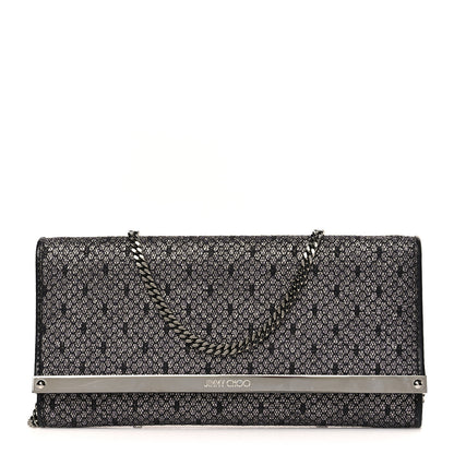 Jimmy Choo Glitter Milla Wallet on Chain Black Anthracite 1 of 8