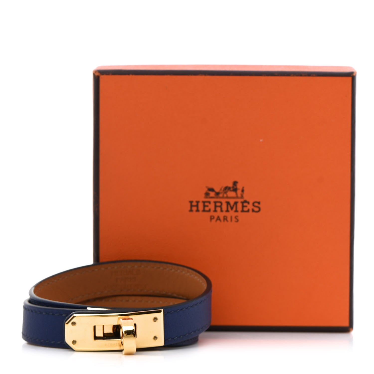 Hermes Swift Kelly Double Tour Bracelet M Bleu Saphir 6 of 6