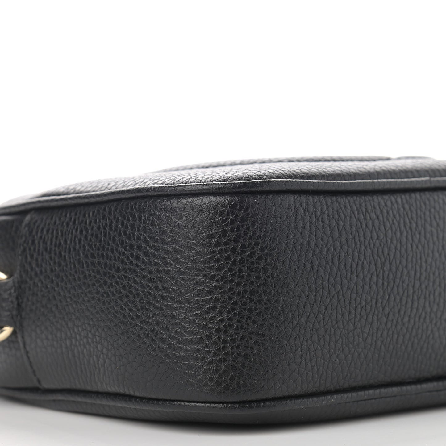 Pebbled Calfskin Small Soho Disco Bag Black