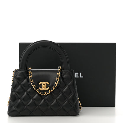 Chanel Shiny Aged Calfskin Quilted Nano Kelly Shopper Black 11 of 11