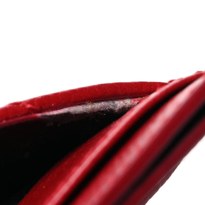 Saint Laurent Grain De Poudre Matelasse Chevron Monogram Credit Card Case Rouge Eros 13 of 15