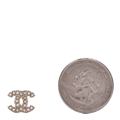 Chanel Crystal CC Earrings Light Gold 2 of 4