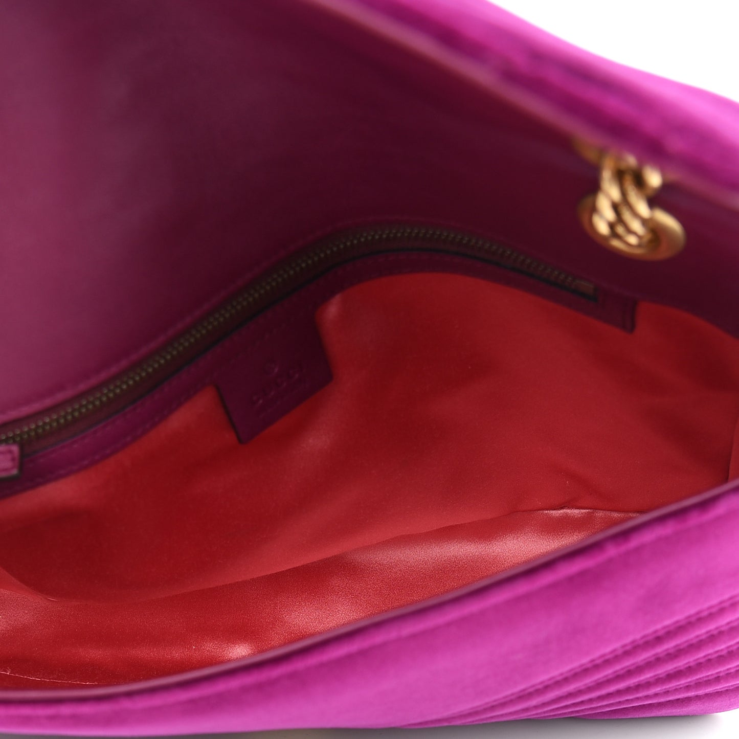 Velvet Matelasse Medium GG Marmont Shoulder Bag Fuchsia Violet Cyclamen