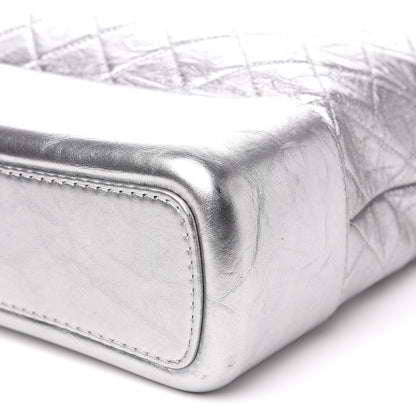 Chanel Metallic Lambskin Calfskin Quilted Large Gabrielle Hobo Silver 9 of 10