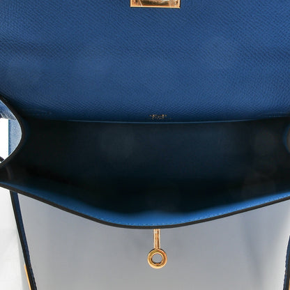 Hermes Epsom Kelly Pochette Clutch Bleu Izmir 17 of 19
