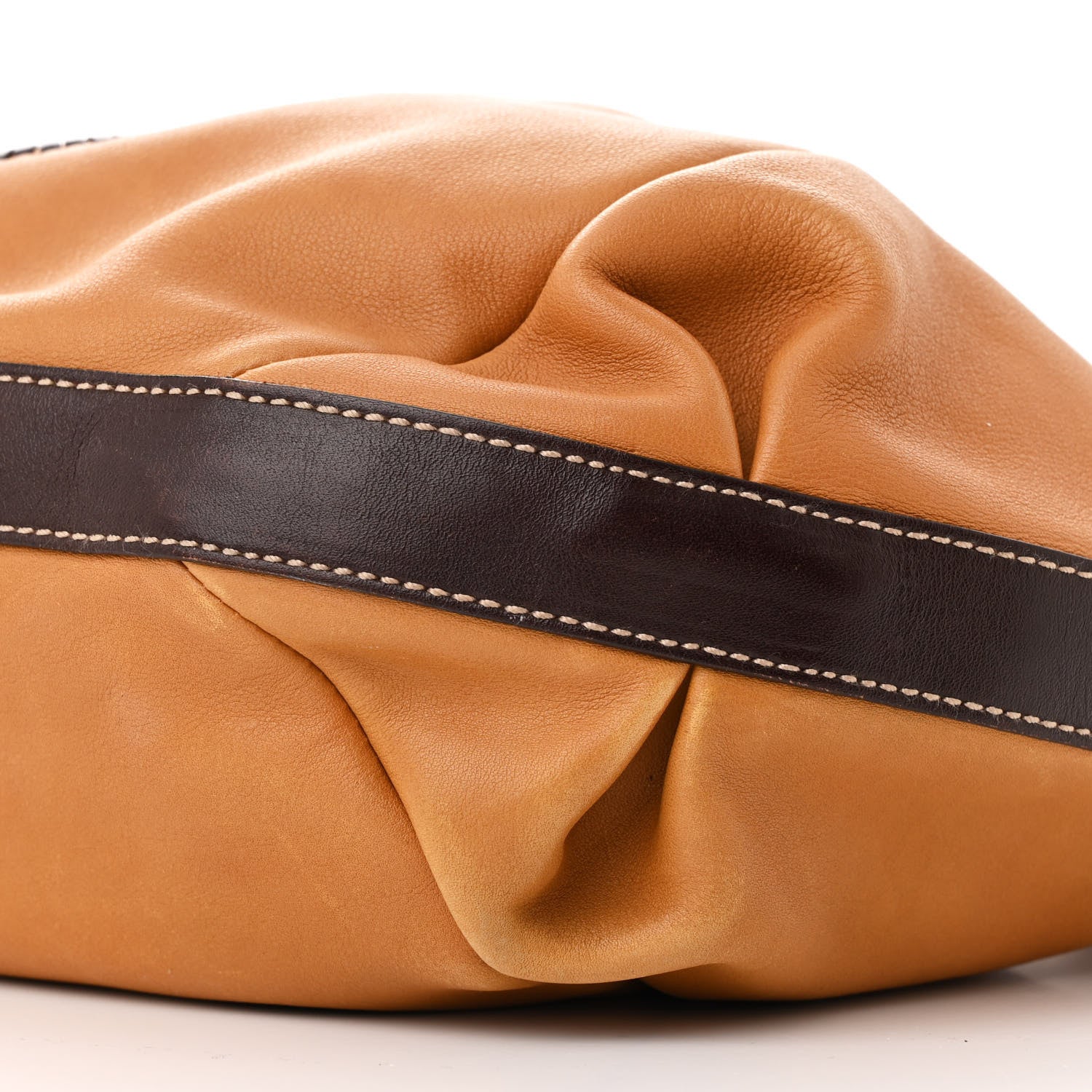Salvatore Ferragamo Calfskin Gancini Stitched Hobo Tan 9 of 11