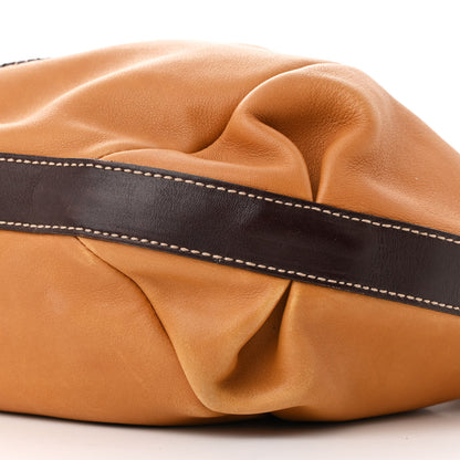 Salvatore Ferragamo Calfskin Gancini Stitched Hobo Tan 9 of 11