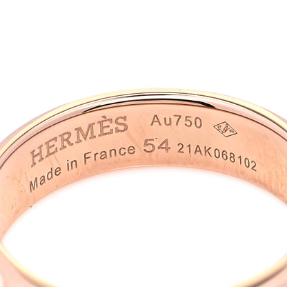 Hermes 18K Rose Gold PM Collier De Chien Ring 54 6.75 4 of 5