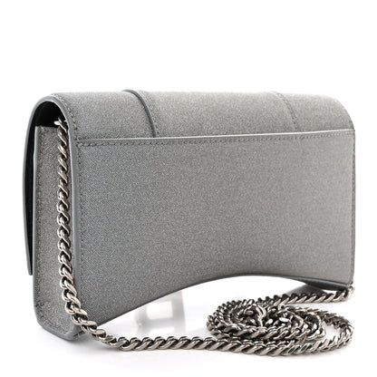 Balenciaga Glitter Fabric Hourglass Chain Bag Grey 3 of 10