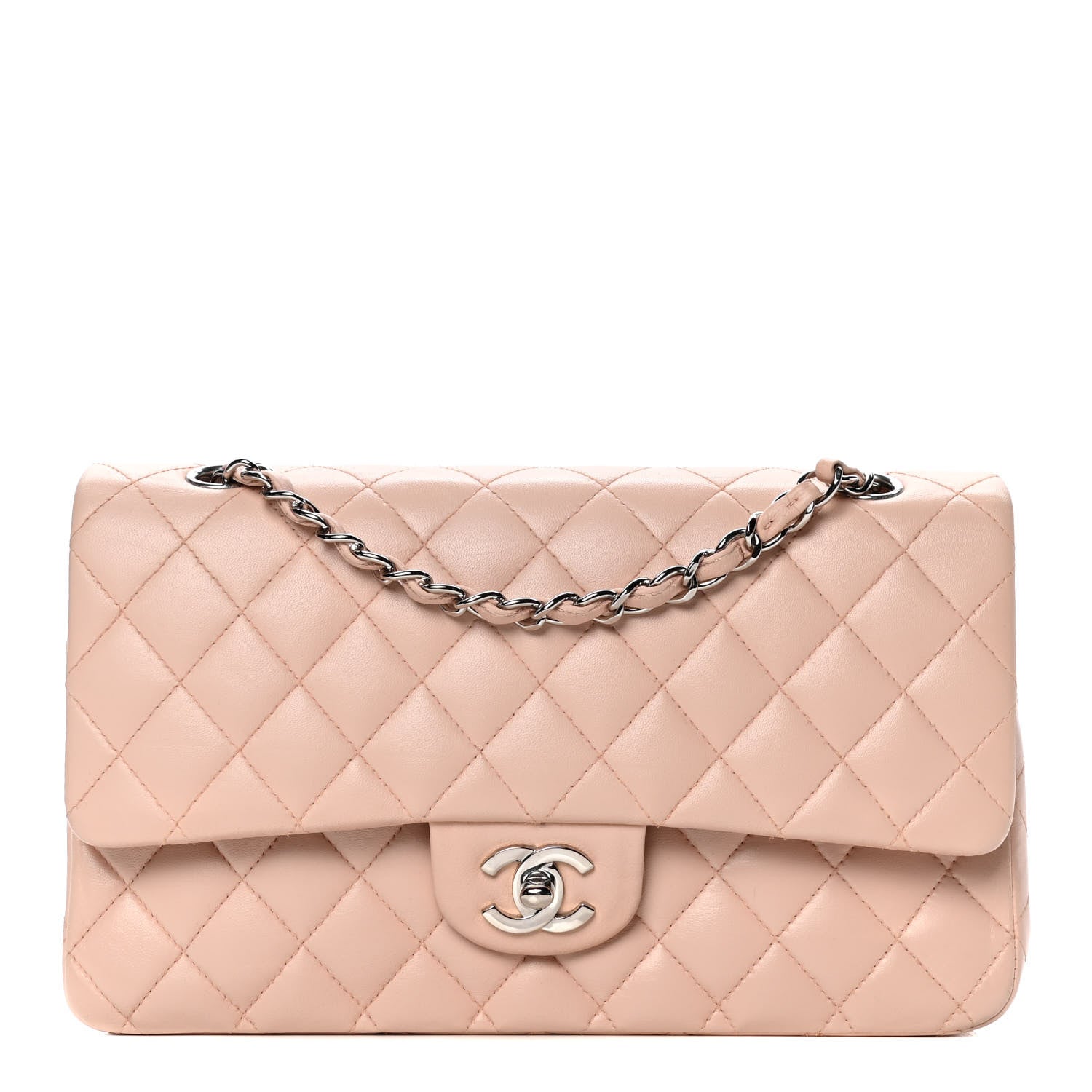 Chanel Lambskin Quilted Medium Double Flap Light Pink 1 of 6