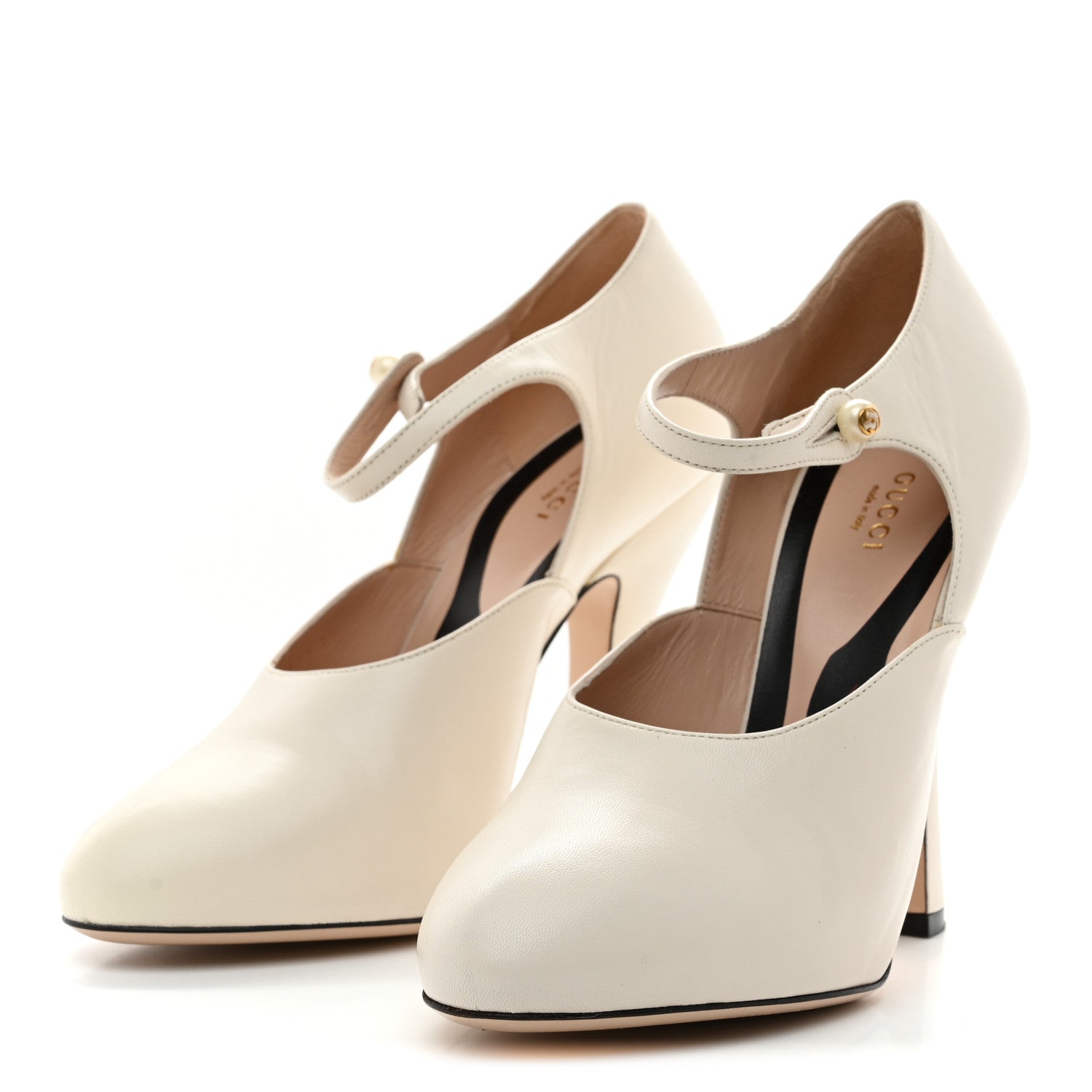 Gucci Malaga Kid Lesley Mary Jane Pumps 39 Mystic White 1779459