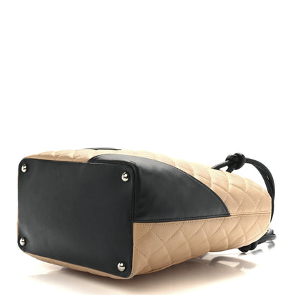 Chanel Calfskin Quilted Medium Cambon Tote Beige Black 9 of 11