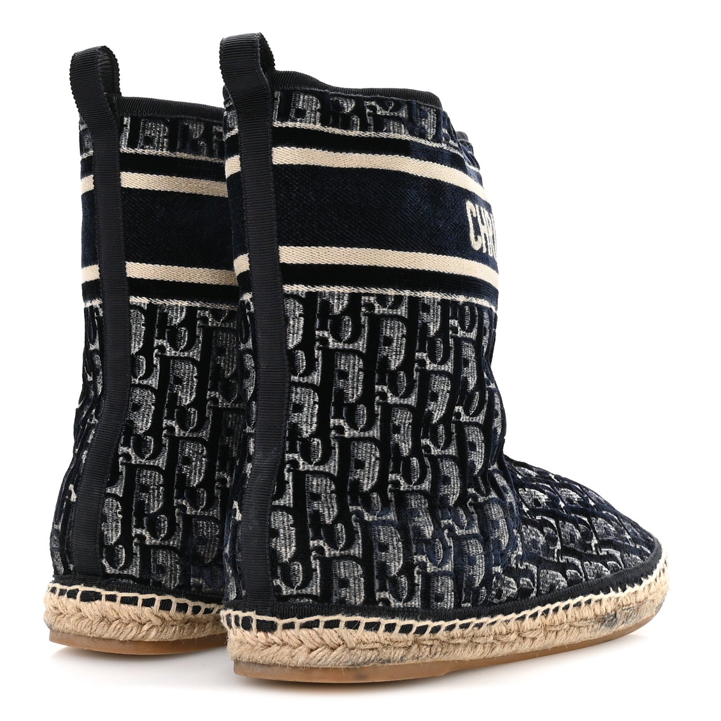Velvet Oblique Granville Espadrille Boots 39.5 Deep Blue