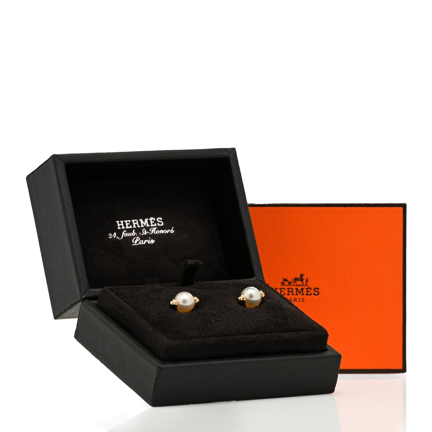 18K Rose Gold Pearl PM Chandra Earrings