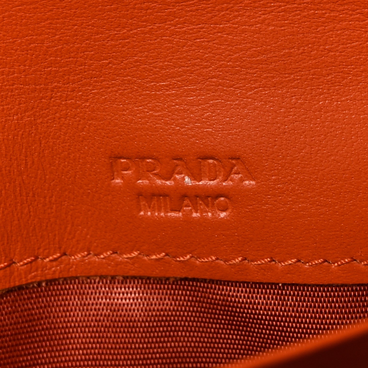 Prada Soft Calf Quilted Continental Flap Wallet Orange 7 of 7