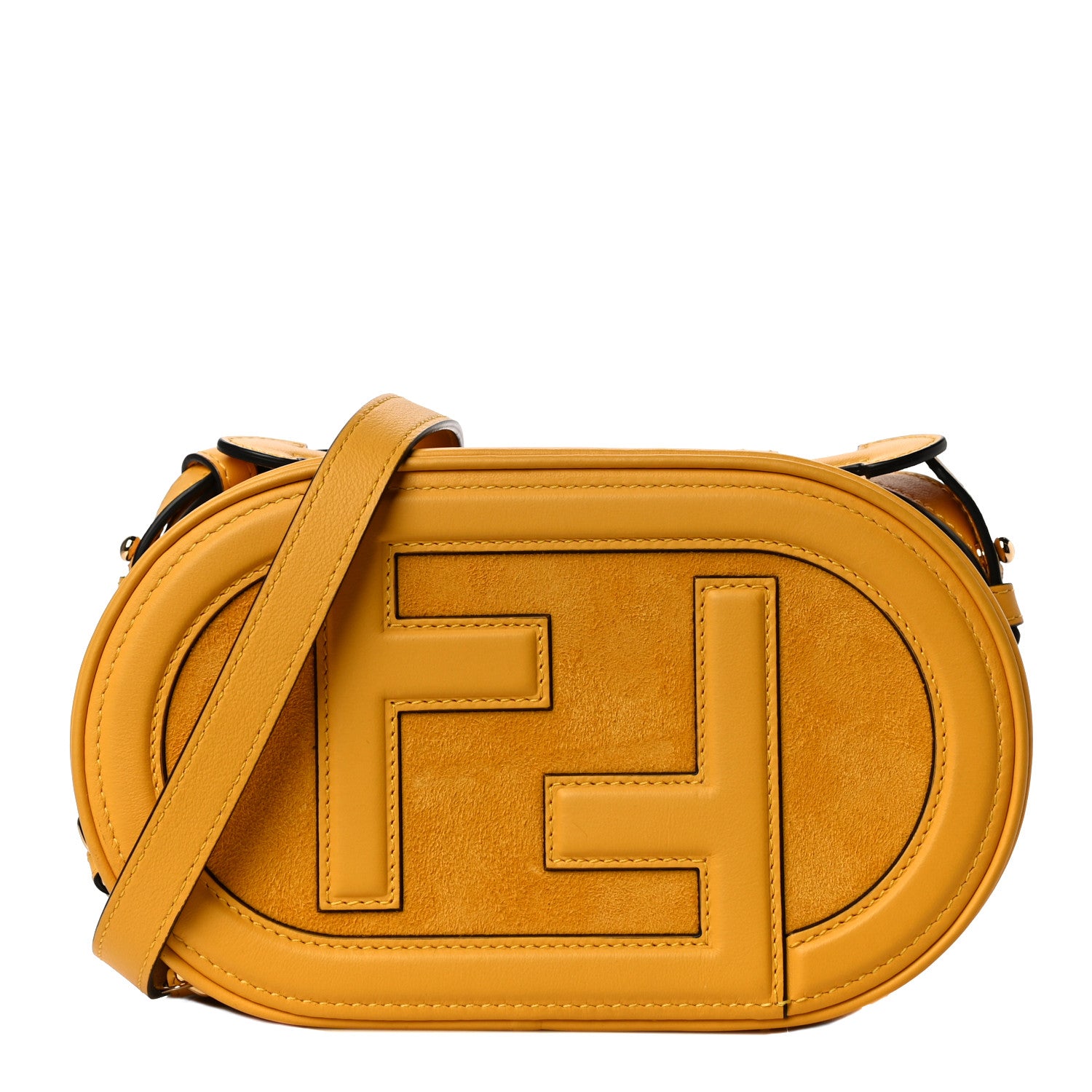 Fendi Vitello Grace Camoscio O'Lock Mini Camera Case Mimosa 1 of 9