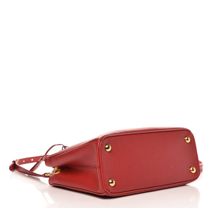 Prada Saffiano Mini Galleria Double Zip Tote Fuoco 4 of 13