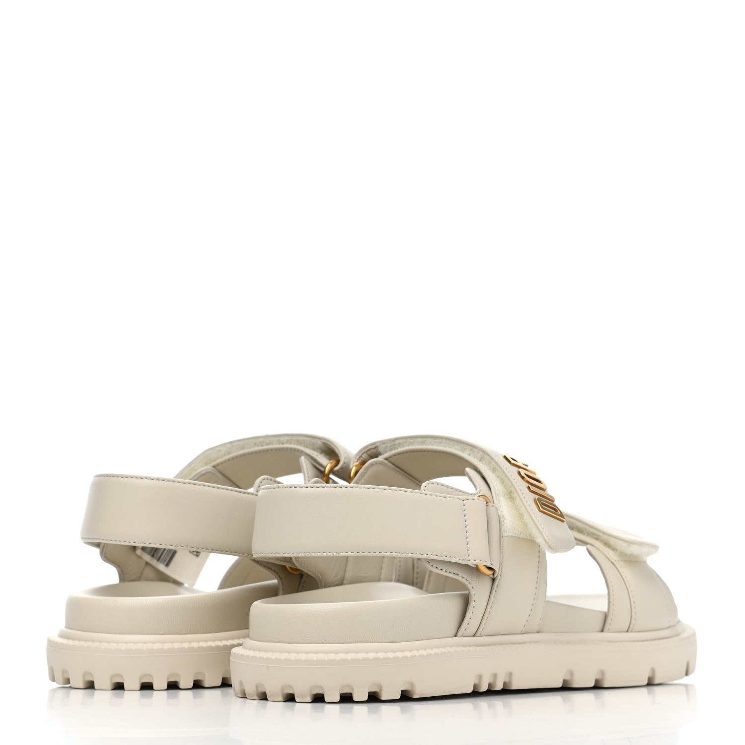 Christian Dior Lambskin Dioract 10mm Sandals 35.5 Off White 3 of 4