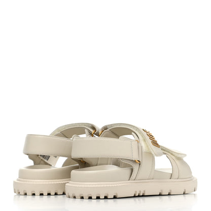 Christian Dior Lambskin Dioract 10mm Sandals 35.5 Off White 3 of 4