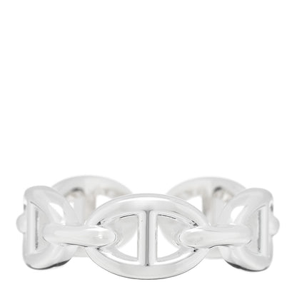 Hermes Sterling Silver PM Chaine d'Ancre Enchainee Band Ring 53 6.5 1 of 5