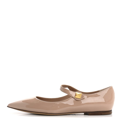 Valentino Garavani Patent Tiptoe Ballerina Flats 37 Rose Cannelle 1 of 9