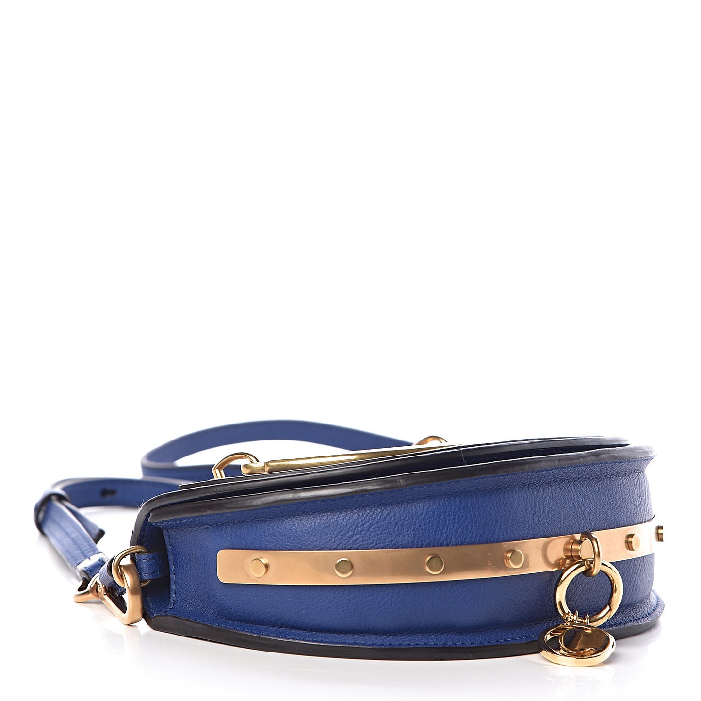 Calfskin Small Nile Bracelet Minaudiere Bag Majesty Blue