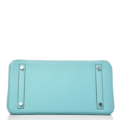 Hermes Taurillon Clemence Birkin 30 Bleu Atoll 27 of 34