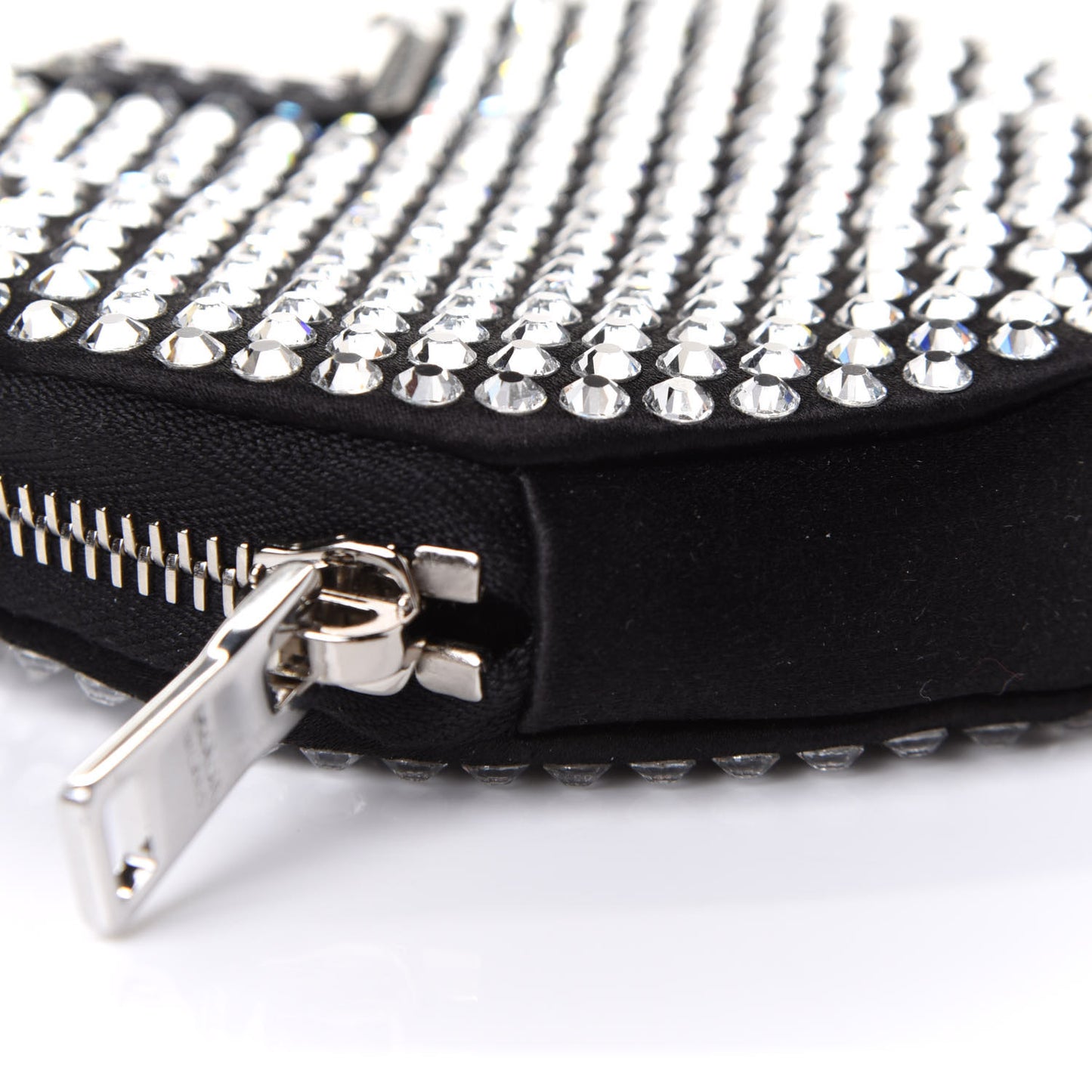 Satin Crystal Round Shoulder Bag Cristal