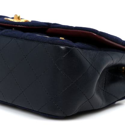 Chanel Felt Quilted Paris-Hamburg Charms Mini Rectangular Flap Black Dark Navy 10 of 10