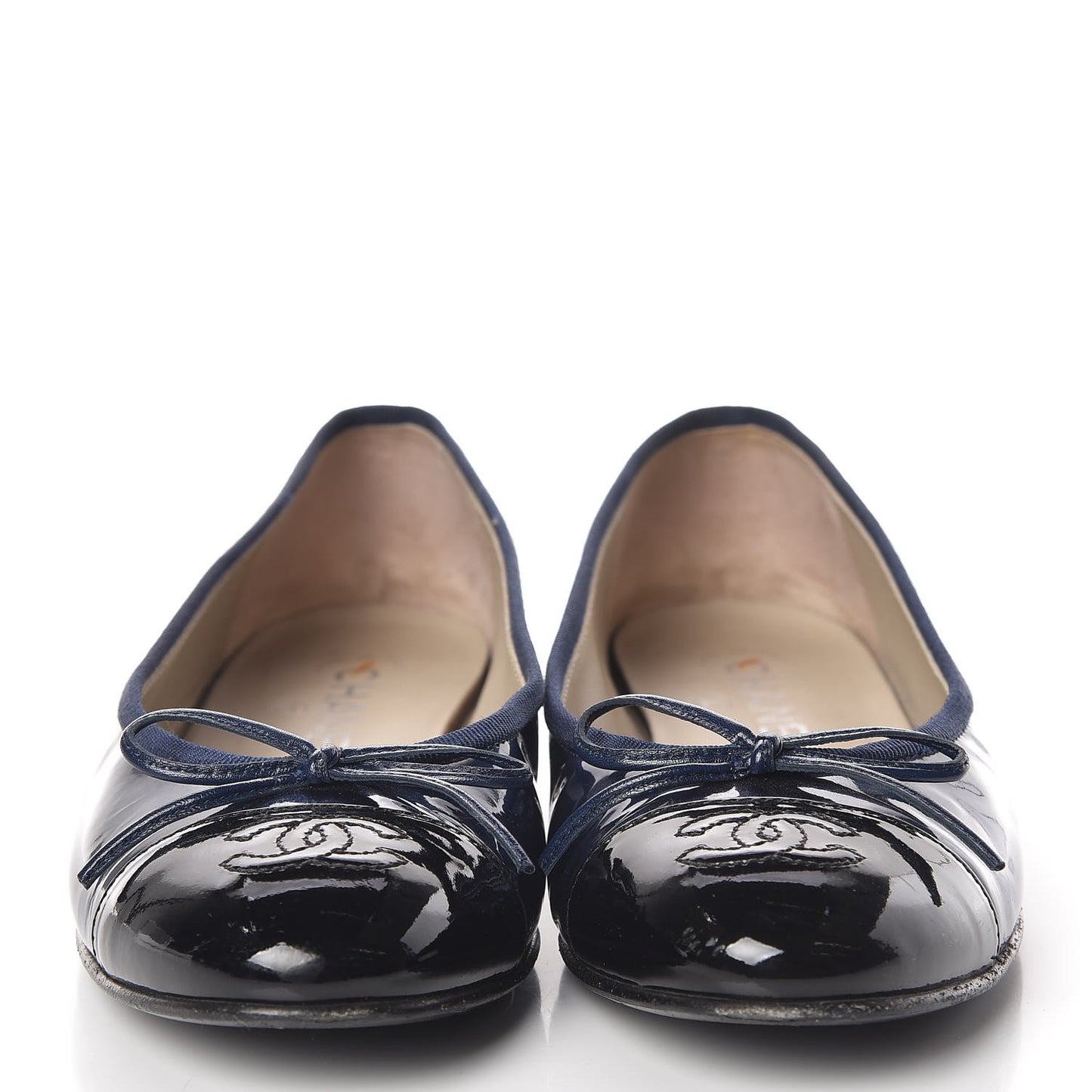 Patent Cap Toe Ballerina Flats 36.5 Blue