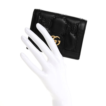 Gucci Calfskin GG Matelasse Card Case Wallet Black 2 of 11