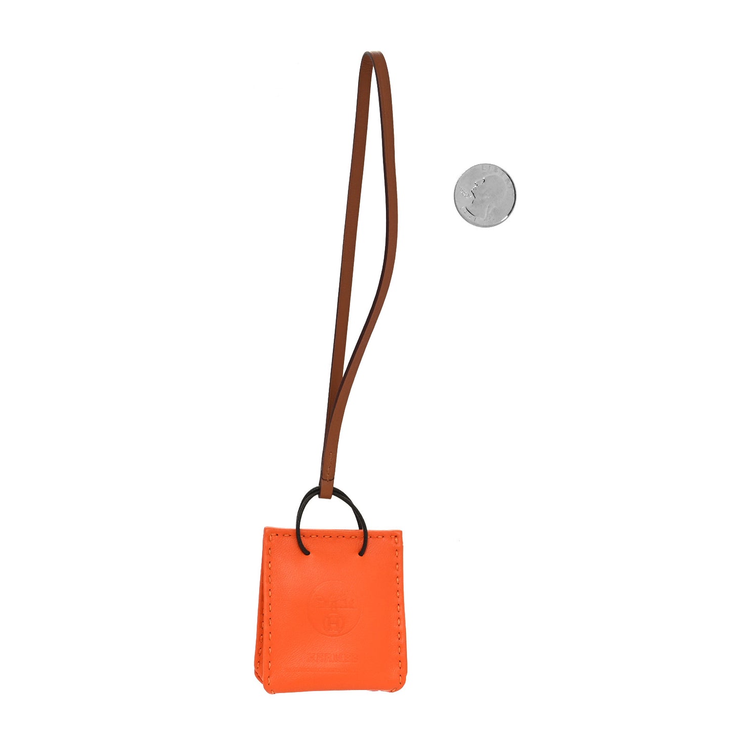 Milo Lambskin Swift Shopping Bag Charm Feu Gold