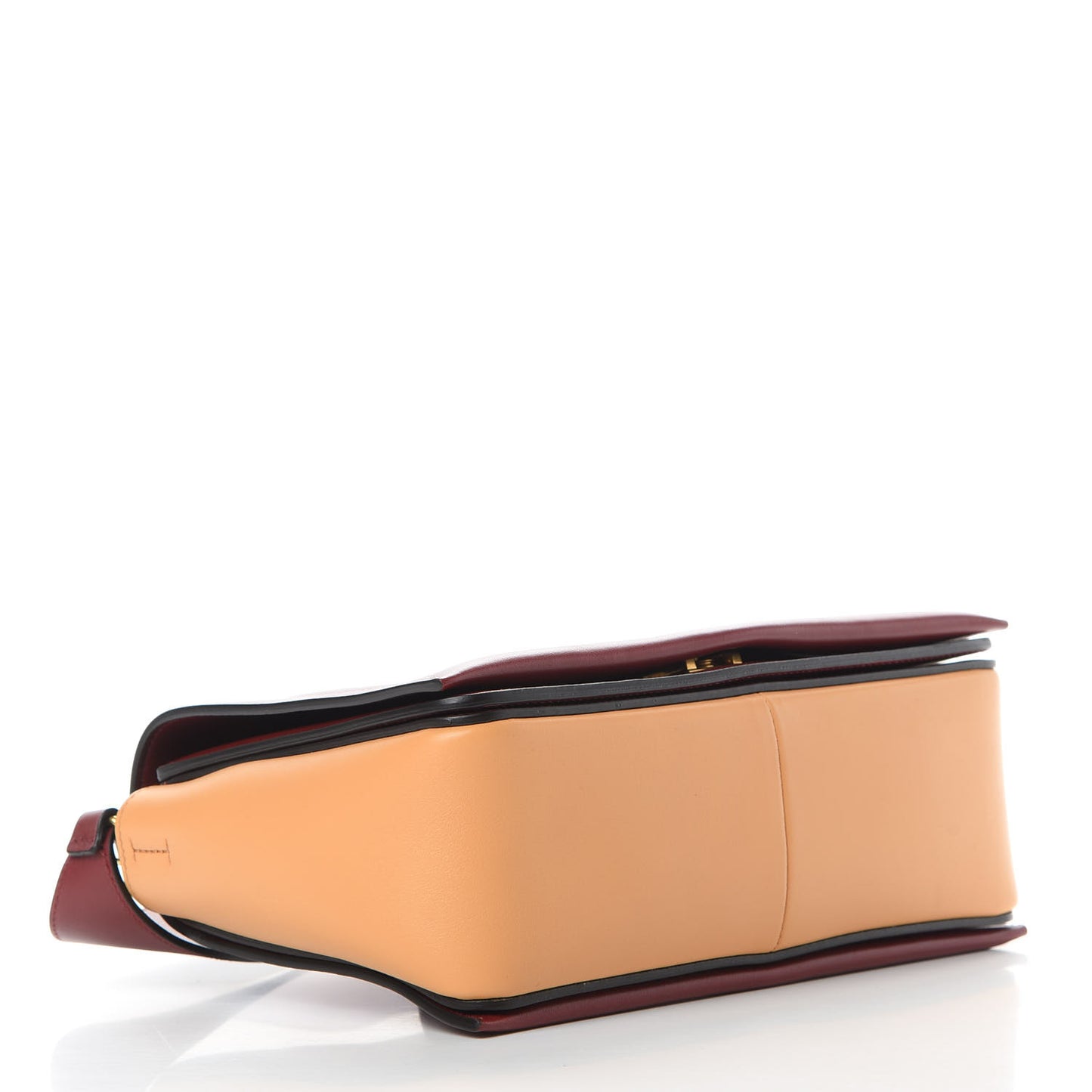 Shiny Smooth Calfskin Medium Frame Shoulder Bag Ruby Nude