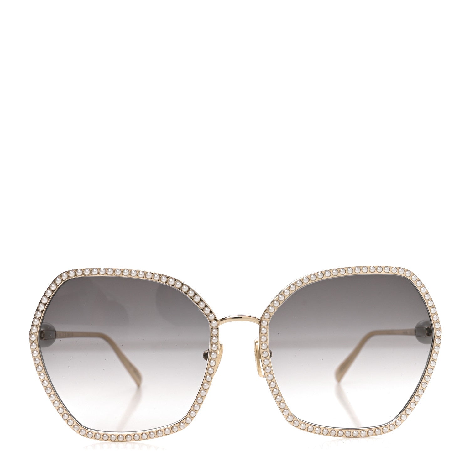 Louis Vuitton Pearl LV Cat Eye Sunglasses Z2016U Gold 4 of 14