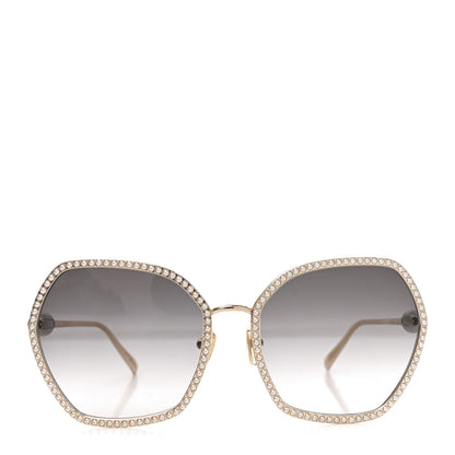 Louis Vuitton Pearl LV Cat Eye Sunglasses Z2016U Gold 4 of 14