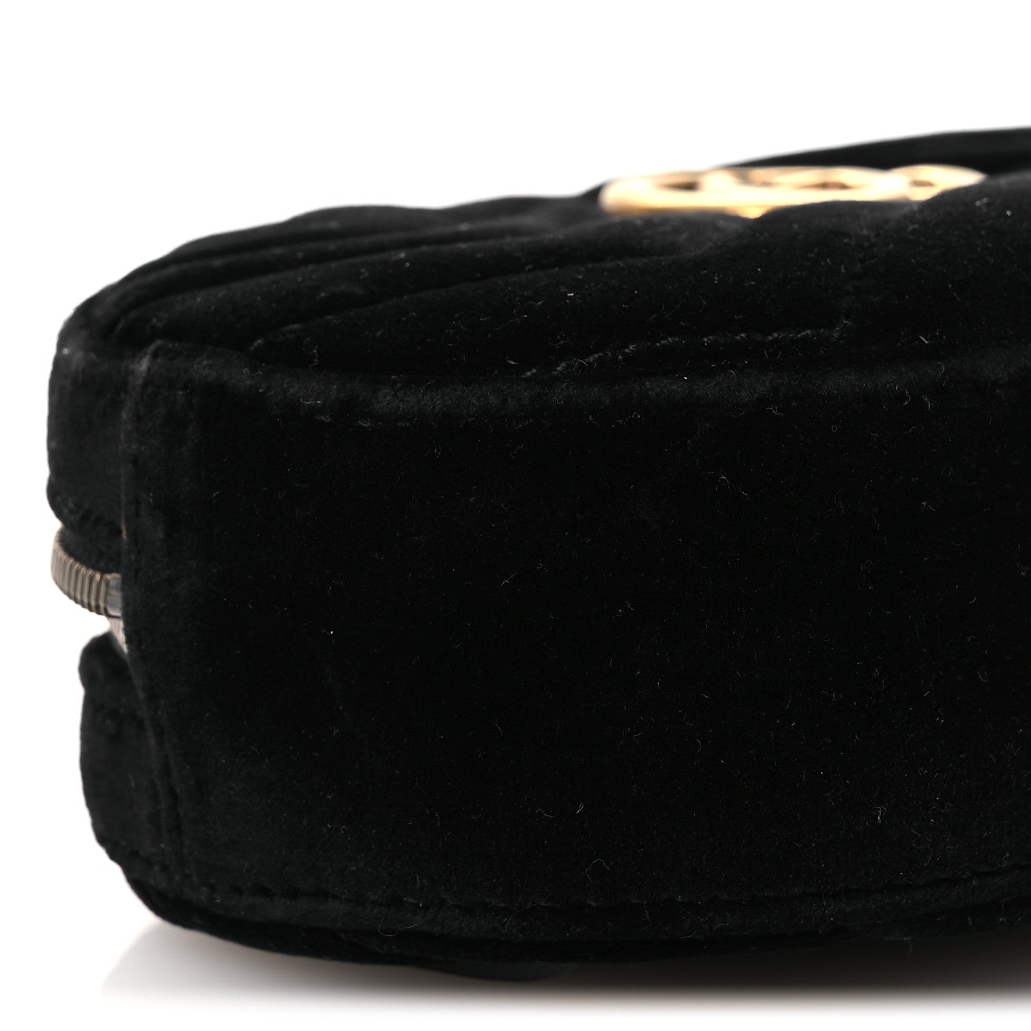 Gucci Velvet Matelasse GG Marmont Belt Bag Black 95 38 Black 9 of 10