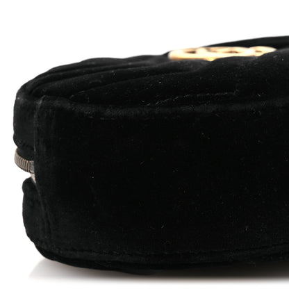 Gucci Velvet Matelasse GG Marmont Belt Bag Black 95 38 Black 9 of 10