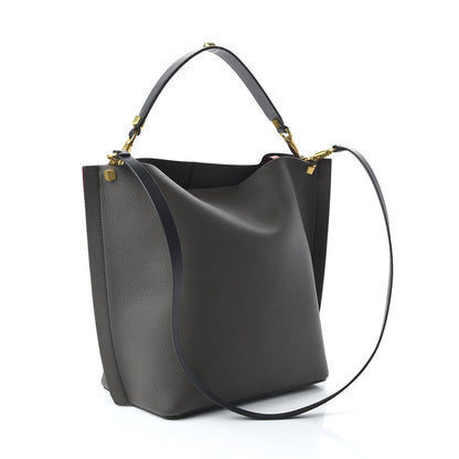 Valentino Garavani Grainy Calfskin Escape Hobo Bag Graphite 3 of 8