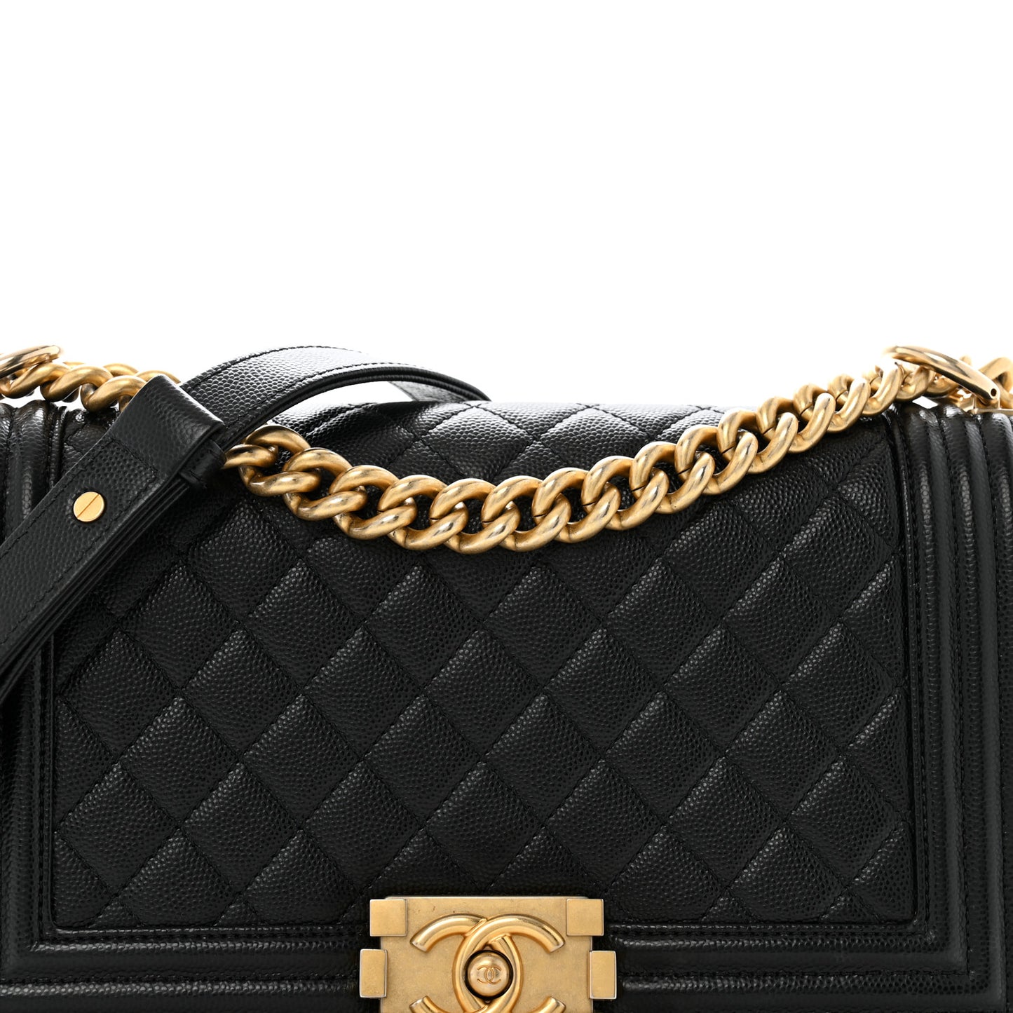 Caviar Quilted Medium Boy Flap Black