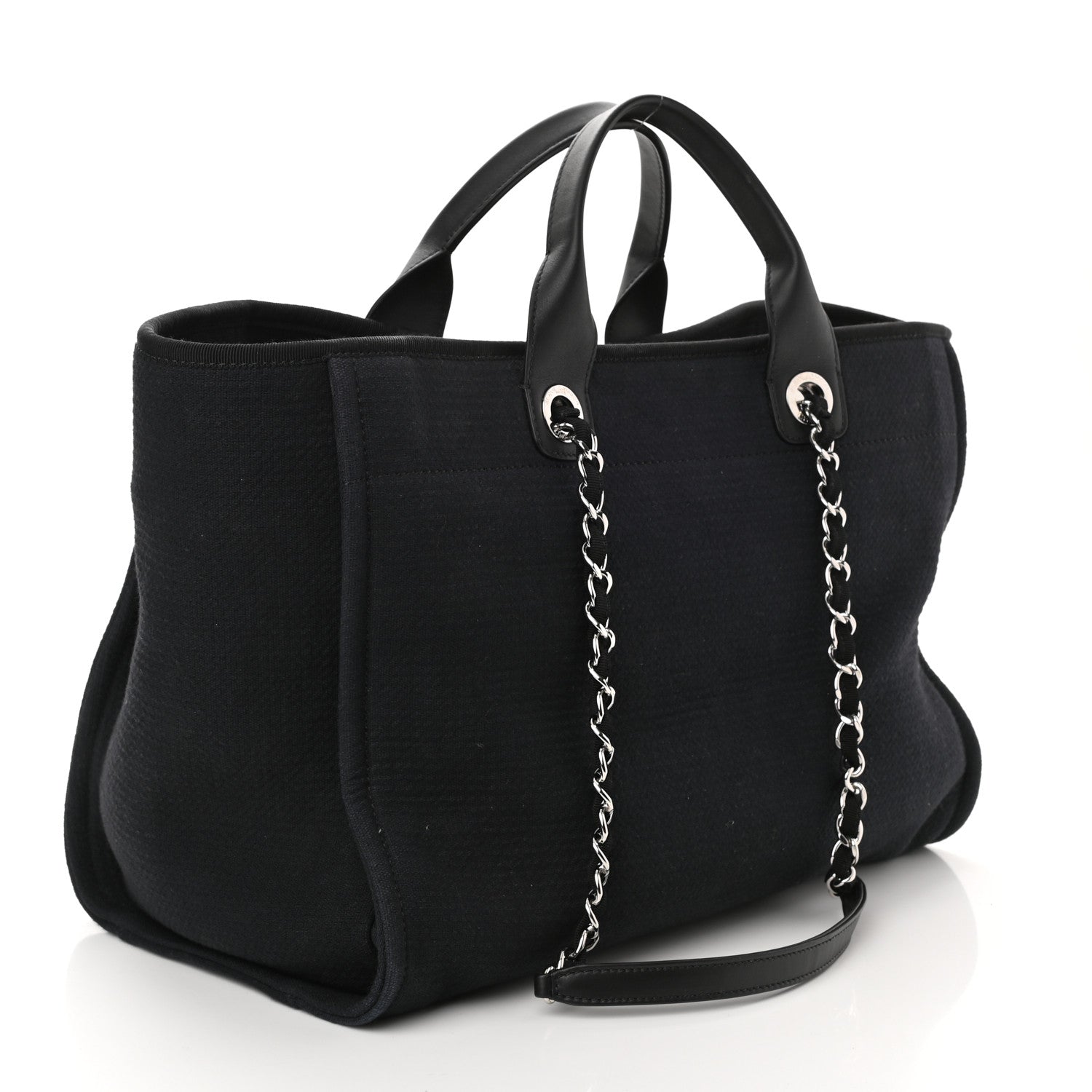 Chanel Mixed Fibers Medium Deauville Tote Black 3 of 10