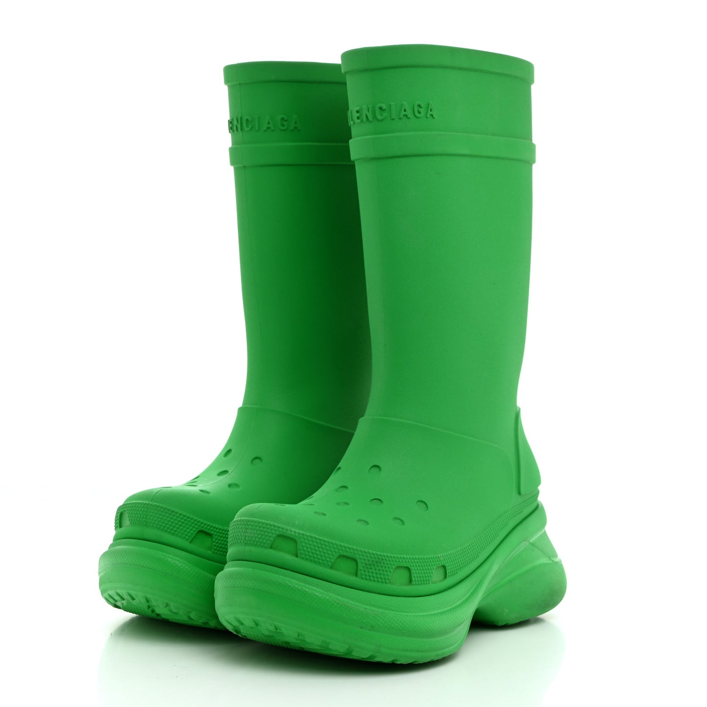 X CROCS Rubber Womens Rain Boots 37 Grass Green