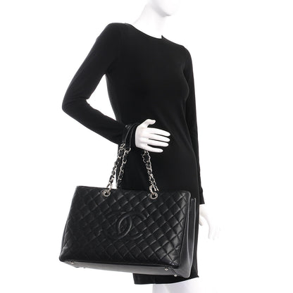 Chanel Caviar Quilted XL Grand Shopping Tote GST Black 2 of 15