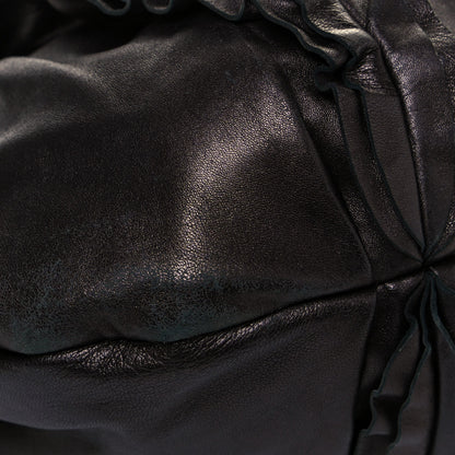 Prada Metallic Nappa Ruffle Hobo Grafite Mordore 8 of 15