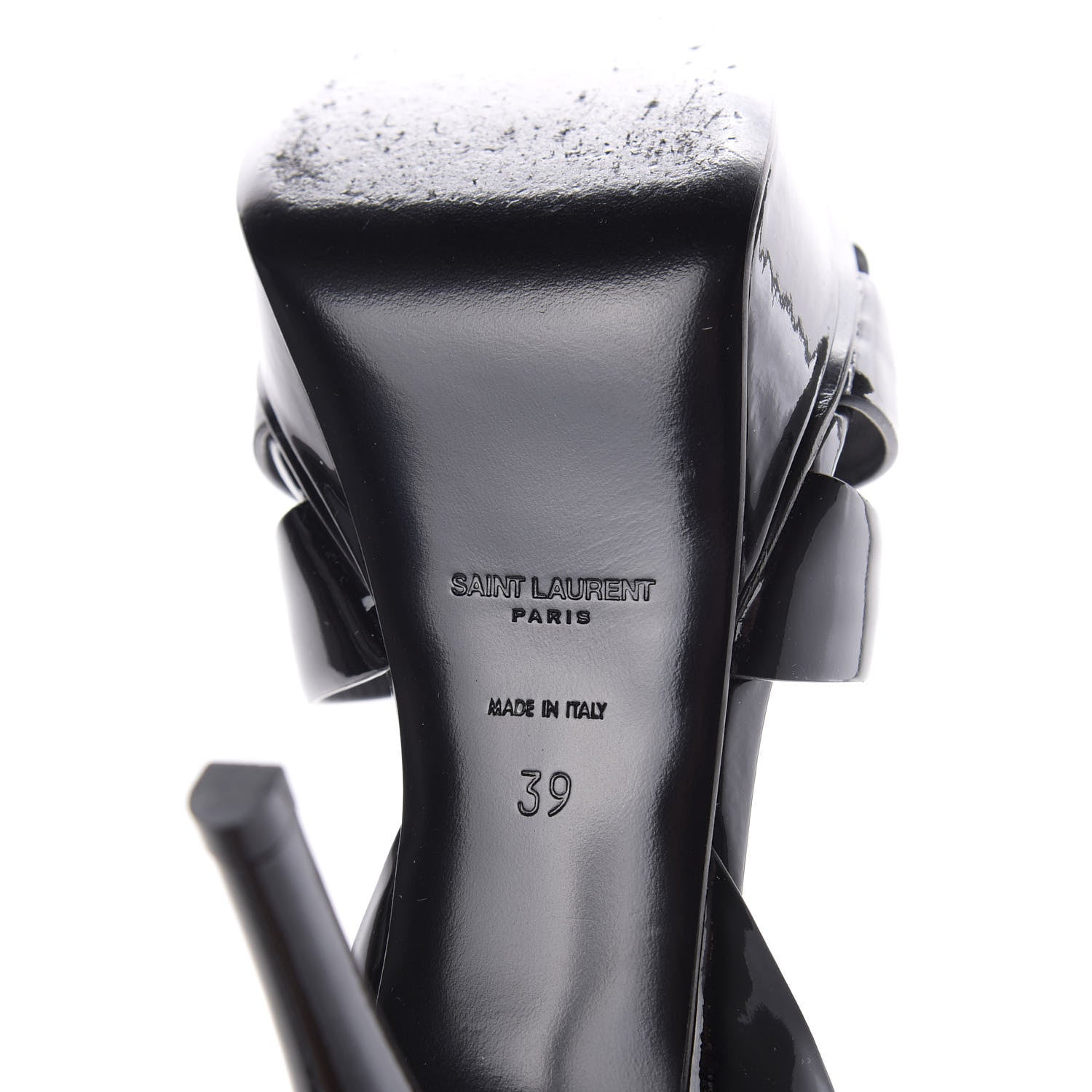 Saint Laurent Patent Tribute 75 Platform Sandals 39 Black 8 of 10