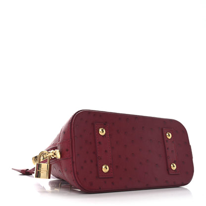 Louis Vuitton Ostrich Alma BB Fuchsia 4 of 9